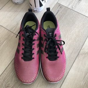 Adidas EUC pink/black sneakers. Size 10.